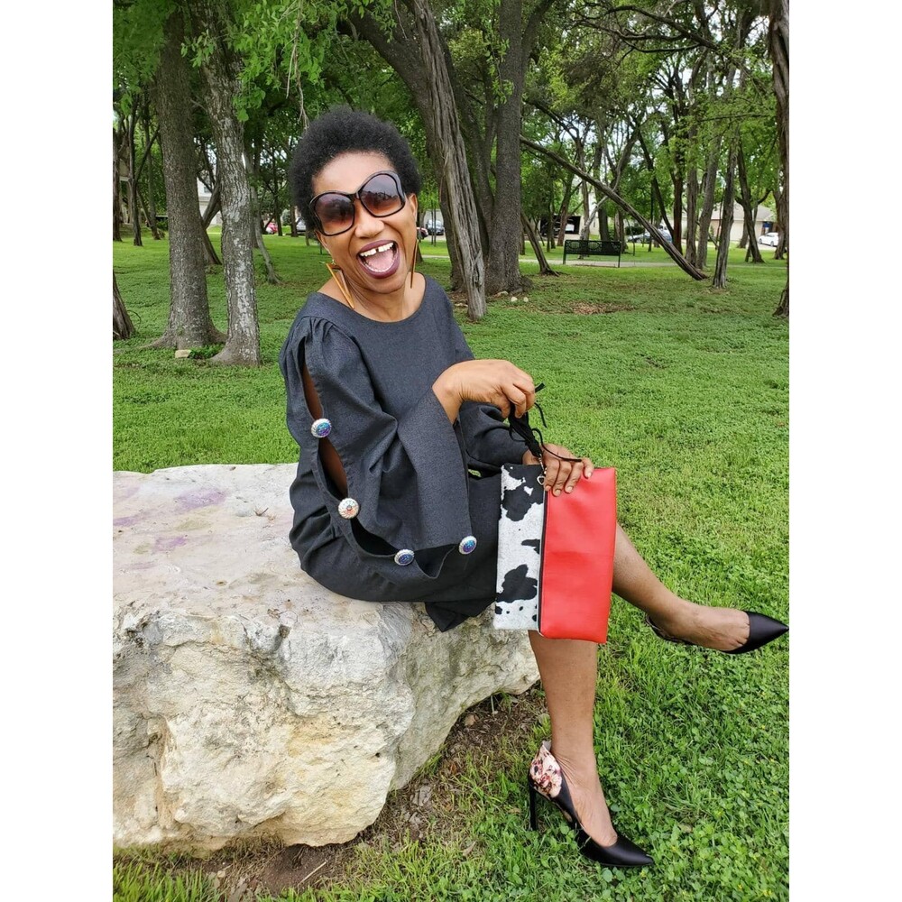 Cowhide Suede/Vinyl Reversible Foldover Clutch Purse, gift for her, bridesmaid g
